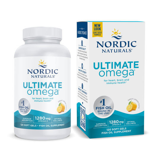 Nordic Naturals Ultimate Omega, Lemon Flavor - 120 Soft Gels - 1280 mg Omega-3 - High-Potency Omega-3 Fish Oil Supplement with EPA & DHA