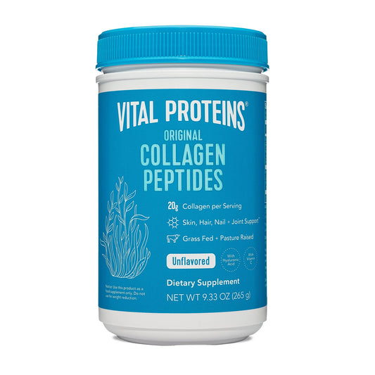 Vital Proteins Collagen Peptides Powder, Unflavored with Hyaluronic Acid and Vitamin C, 9.33 oz