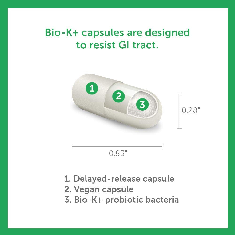 Bio-K + Daily Care Plus Probiotic Supplement Capsules for Adult Men and Women, 50 Billion Active Bacteria(60 capsules)