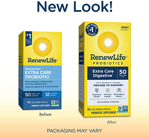 Renew Life Adult Probiotics, 50 Billion CFU Guaranteed, Probiotic Supplement for Digestive & Immune Health, Shelf Stable