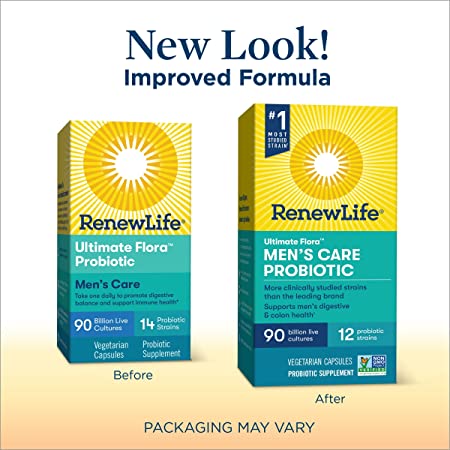 Renew Life Probiotics for Men - 90 Billion CFU, Probiotic Supplement for Digestive, Colon & Immune Health