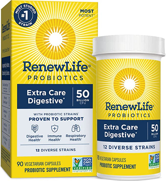 Renew Life Adult Probiotics, 50 Billion CFU Guaranteed, Probiotic Supplement for Digestive & Immune Health, Shelf Stable