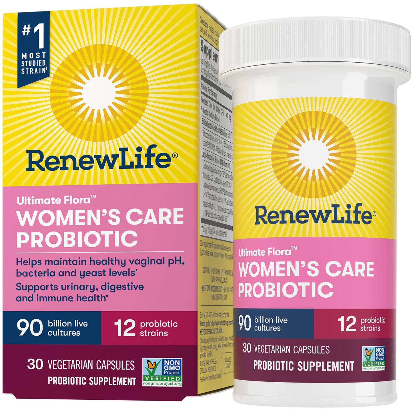 Renew Life Women’s Care Probiotic Capsules 90 Billion CFU (30 Day Supply)