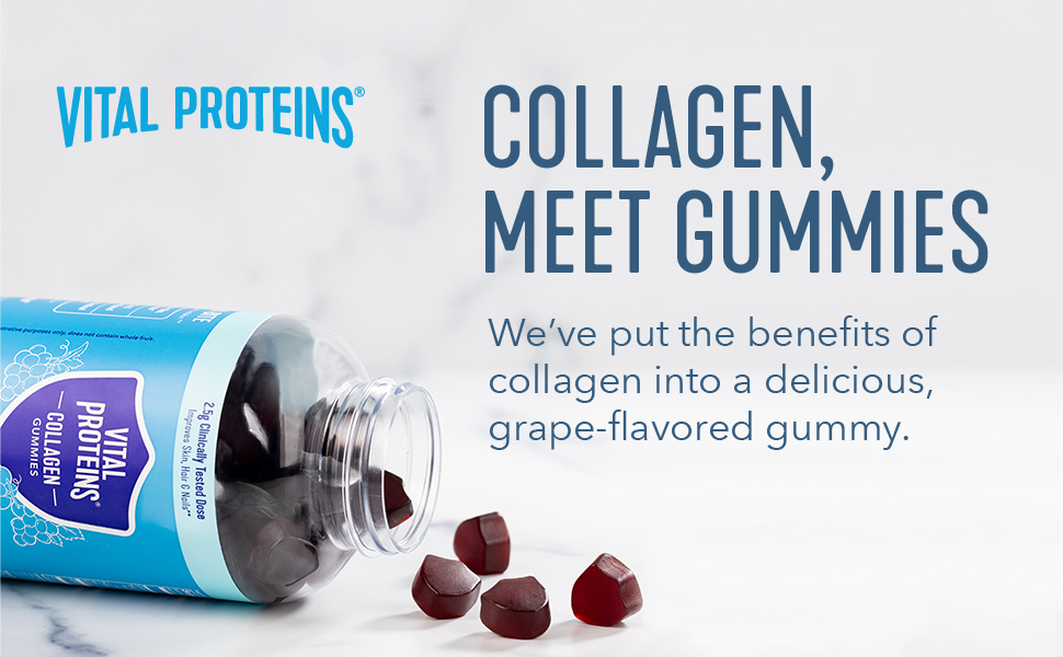 Vital Proteins Collagen Gummies, 2.5g of Clinically-Tested Collagen for Hair, Skin, Nails & Wrinkles, 120 ct,