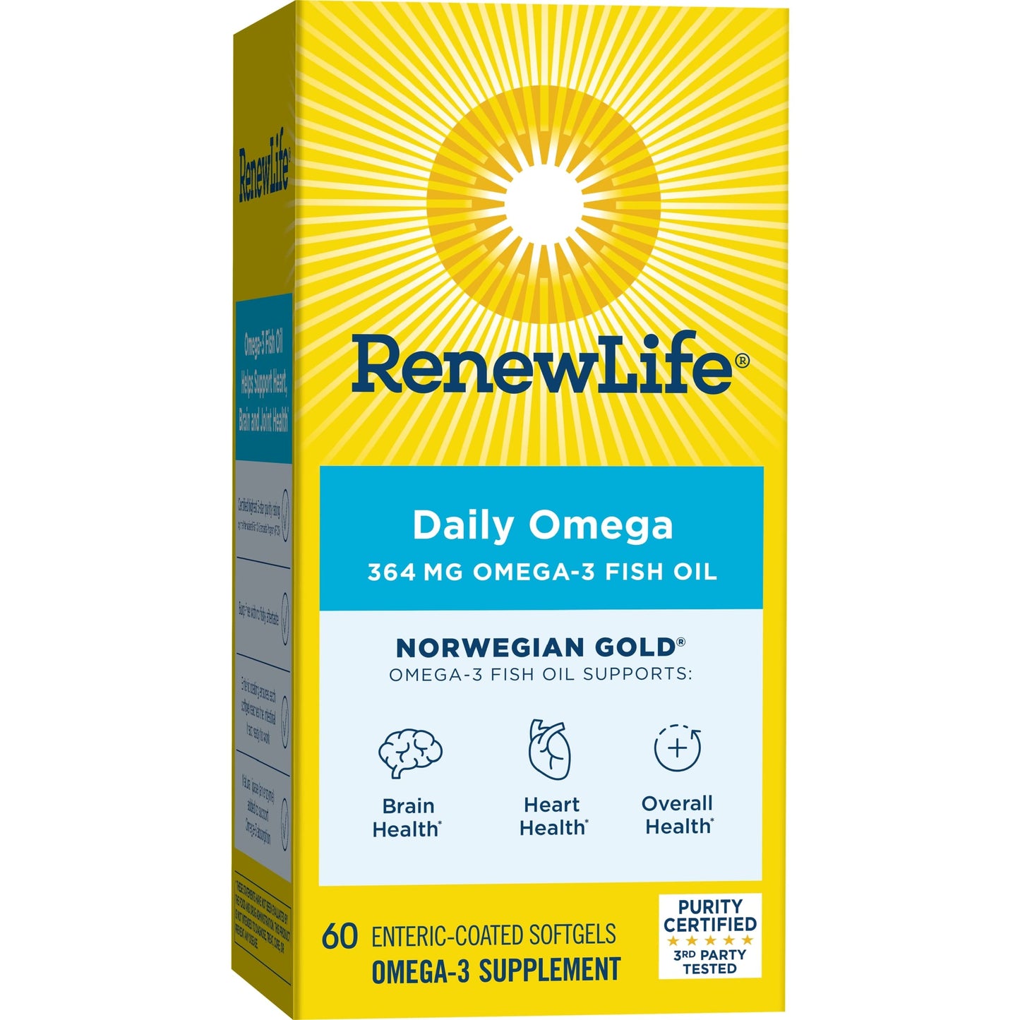 Renew Life Fish Oil, Norwegian Gold Omega-3 Supplement — 364mg Critical Omega-3 Fish Oil Supplement